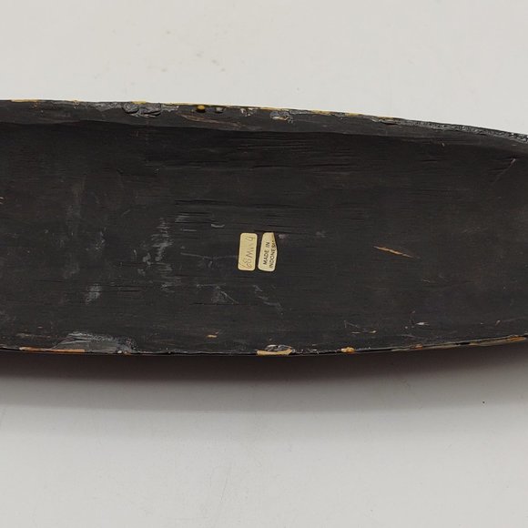 Wood Indonesian Tribal Wall Mask With Lizard - Picture 9 of 11